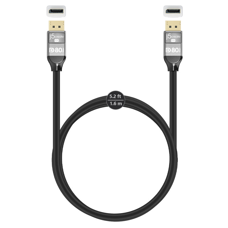 JDC44L16 VESA認証取得16K対応DisplayPort 2.1 ケーブル