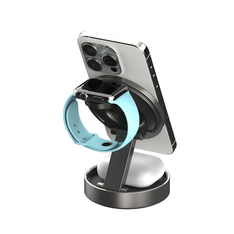 JUPW3515　Qi2対応3in1ポータブル・ワイヤレス充電ステーション