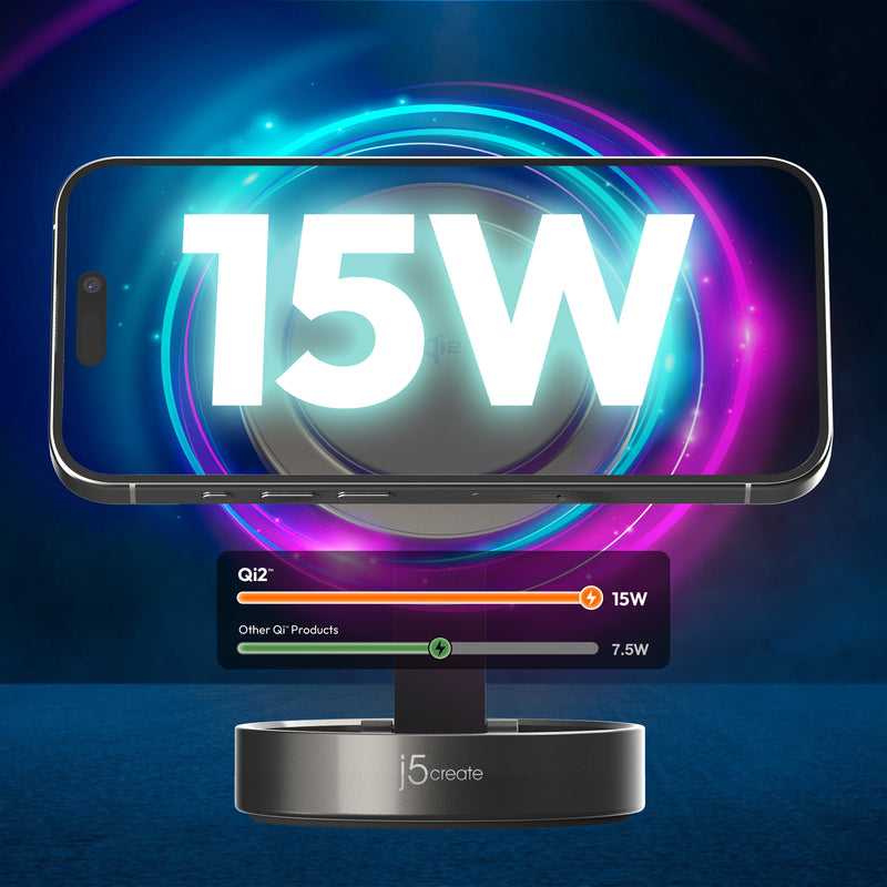 JUPW3515　Qi2対応3in1ポータブル・ワイヤレス充電ステーション