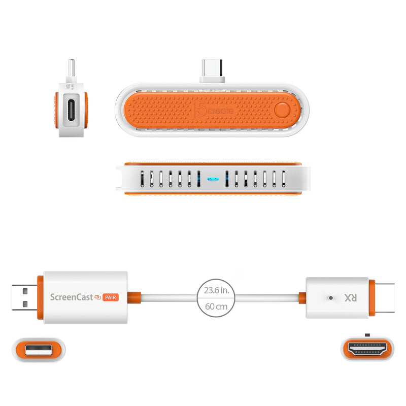 JVAW60　超小型USB-C to HDMIワイヤレス送受信機（iPhone15以降対応）
