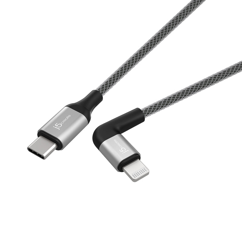 JALC15 USB-C to ライトニング ケーブル L字コネクタ搭載 (Black / White) 1.2m（日本販売終了）