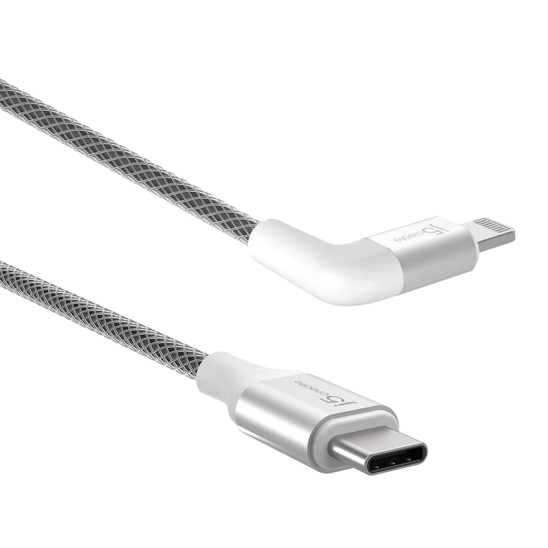 JALC15 USB-C to ライトニング ケーブル L字コネクタ搭載 (Black / White) 1.2m（日本販売終了）