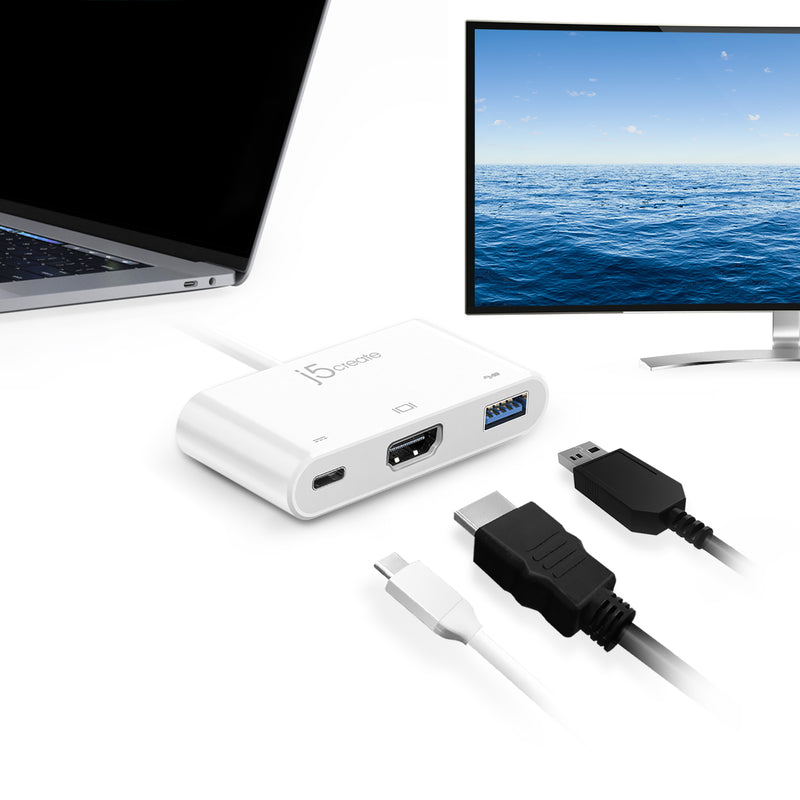 JCA379/JCA379-MT USB-C to PD+HDMI+USB 3in1 マルチアダプター