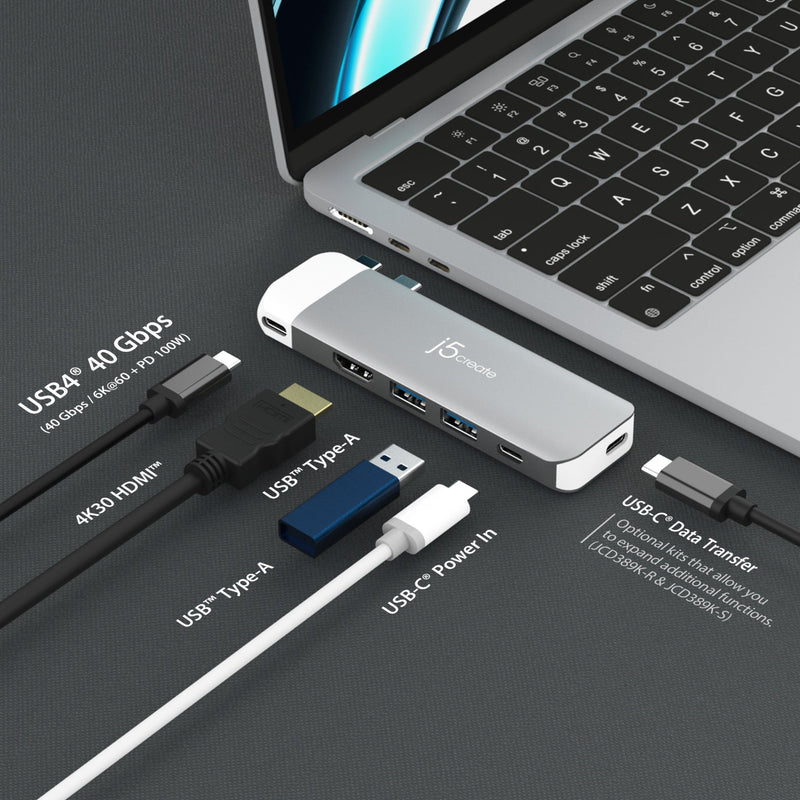 JCD394V2-EJ  MacBook Pro/Air専用 6in1 マルチアダプター(MagSafe3搭載MacBookに最適)