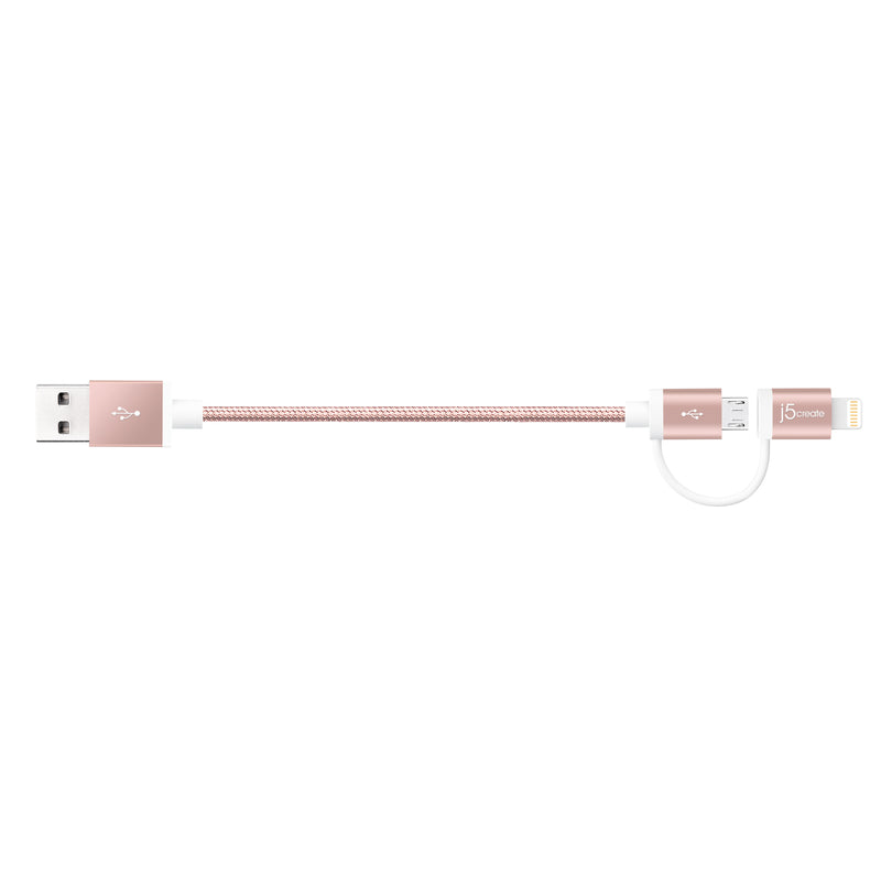 JML10 2-in-1 Charging Sync Cable (Black / Rose Gold) 生産終了