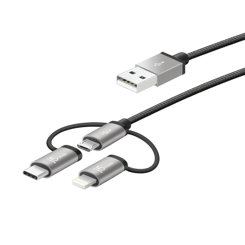 JMLC10 3-in-1 Charging Sync Cable (Black / Rose Gold) 生産終了