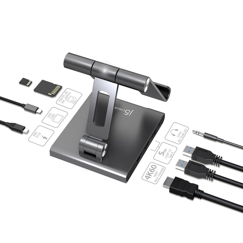 JTS224 USB-C 4K60 7in1 ドッキング タブレットスタンド