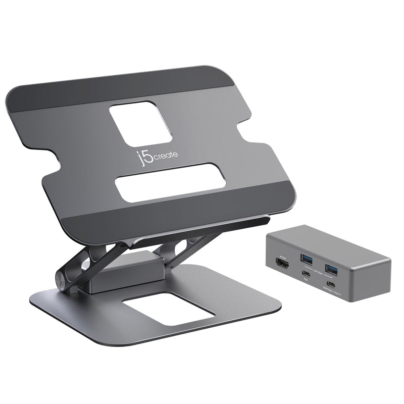 JTS327 Multi-Angle 4K Docking Stand（ドッキングステーション搭載ノートPCスタンド）