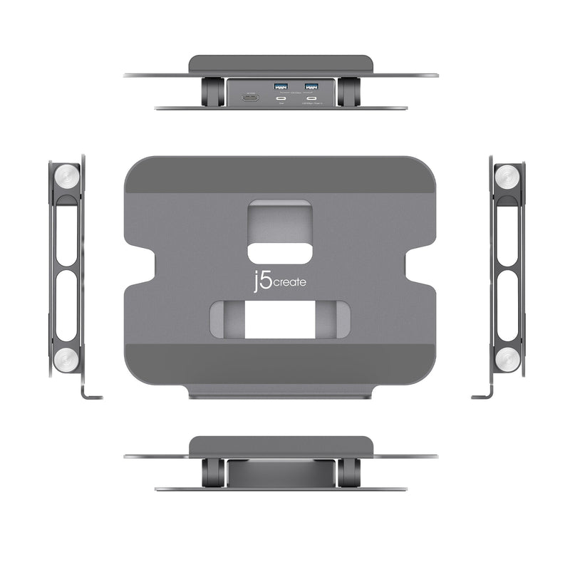 JTS327 Multi-Angle 4K Docking Stand（ドッキングステーション搭載ノートPCスタンド）