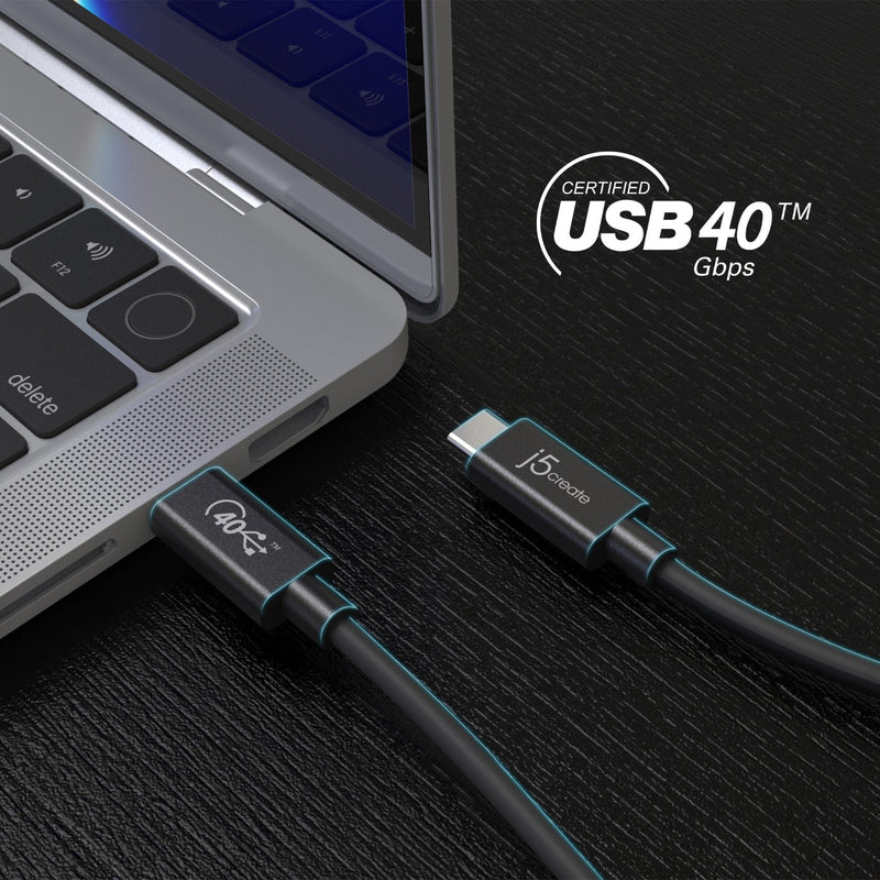 JUC28L08 USB4 Gen3 USB-C to USB-C フル機能ケーブル(0.8m)
