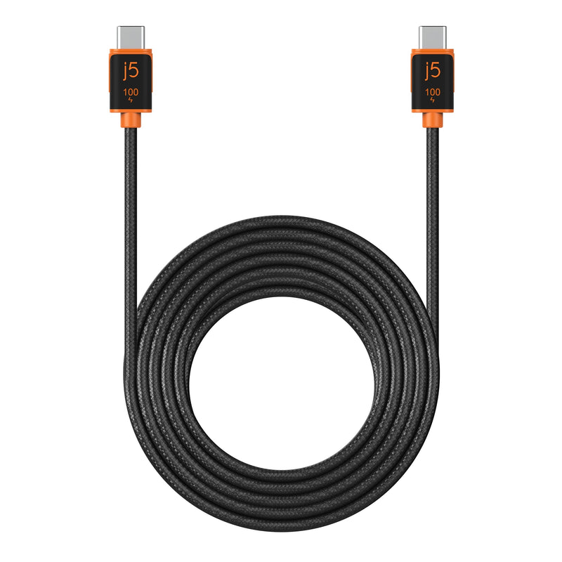 JUCX25L18 USB-C to USB-C PD100W対応 充電＆データ通信ケーブル（1.8m）