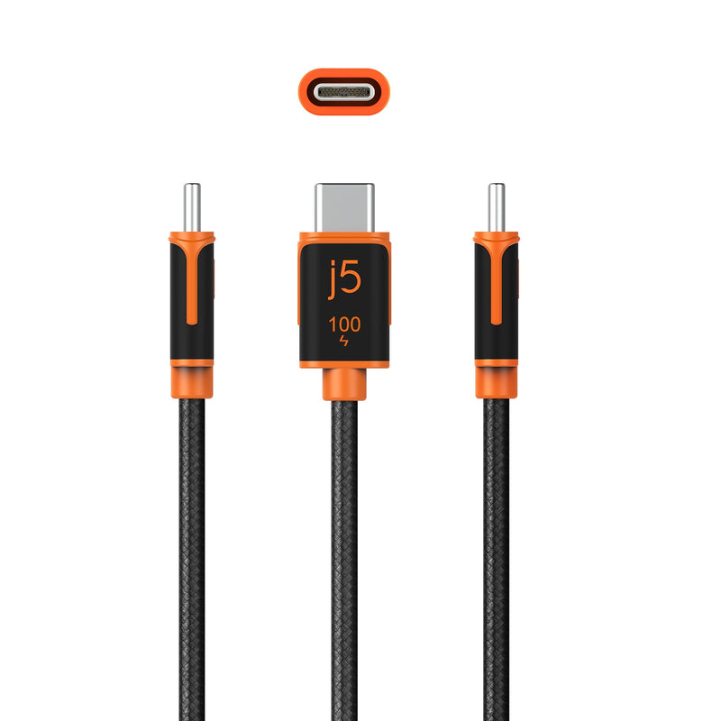 JUCX25L18 USB-C to USB-C PD100W対応 充電＆データ通信ケーブル（1.8m）