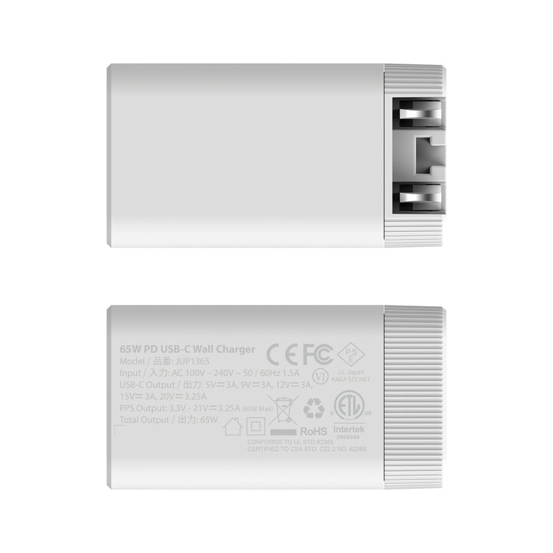 JUP1365 65W GaN USB-C <br>PD充電器（窒化ガリウム）